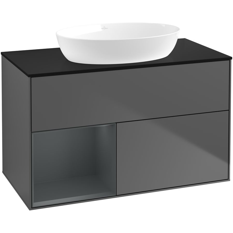 Wastafelonderkast Finion 1000x603x501mm Antr. Matt Lacquer GA12HGGK