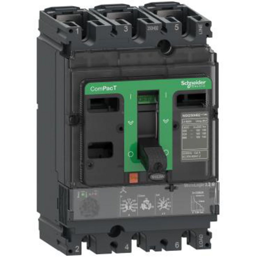 Vermogenschakelaar NSX100H 70kA AC 3P3D 100A 2.2 ComPact