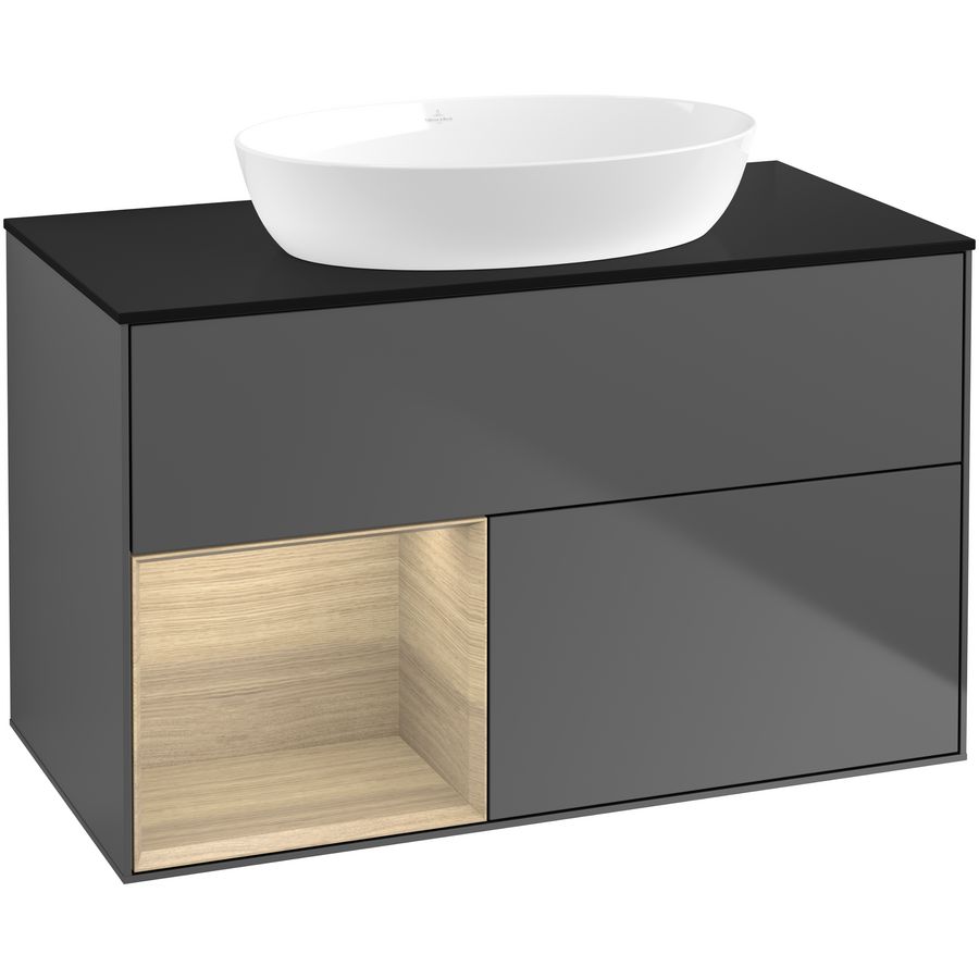 Wastafelonderkast Finion 1000x603x501mm Antr. Matt Lacquer GA12PCGK