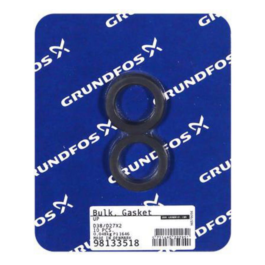 Reserve deel Pakking 10x D38/D27x2mm EPDM /bulk