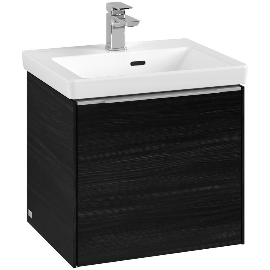 Wastafelonderkastkast SUBWAY 3.0 473x429x407,5mm Black Oak C58000AB greep alu. glans