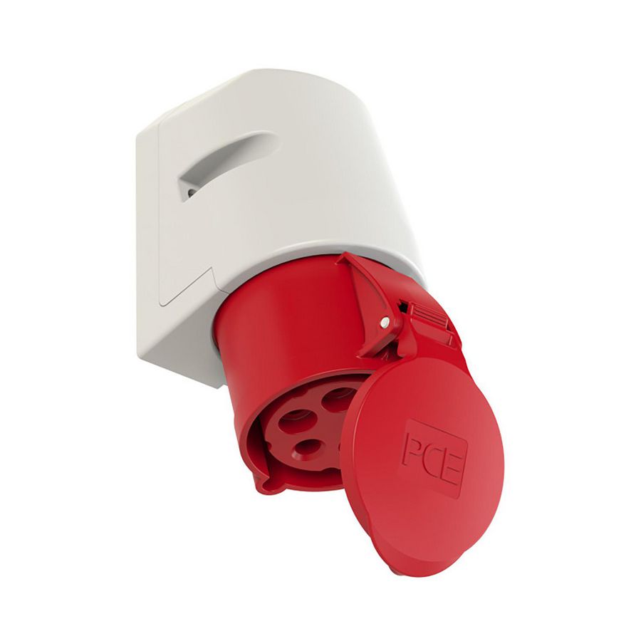 Wandcontactdoos CEE 32A 5p 400V 6h rood IP44 VVE=10