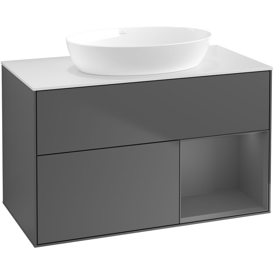 Wastafelonderkast Finion 1000x603x501mm Antr. Matt Lacquer GA21GKGK