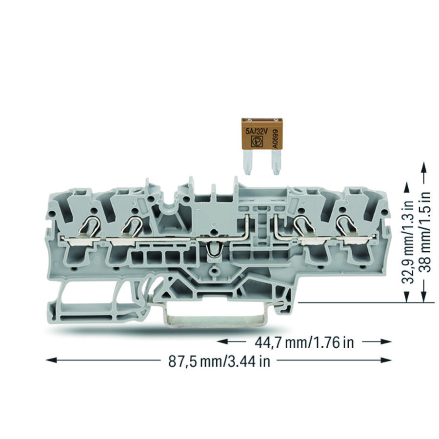 4-draads zekeringsklem platte mini autozekeringen VVE=50