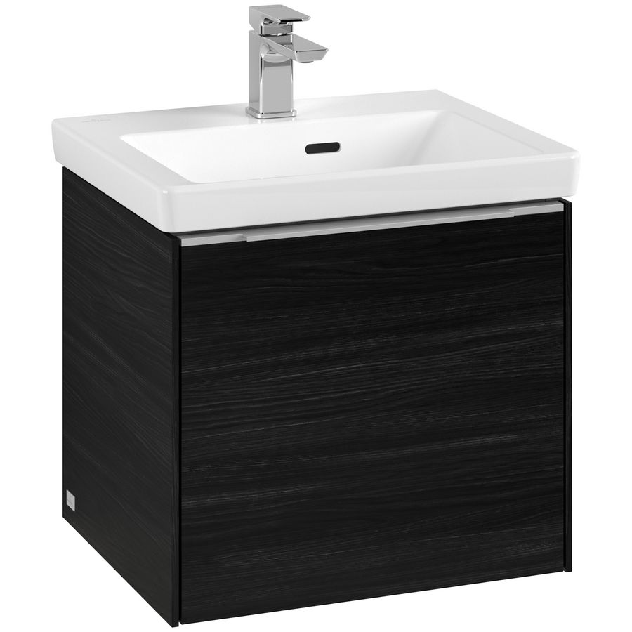 Wastafelonderkastkast SUBWAY 3.0 473x429x407,5mm Black Oak C580L0AB greep alu. glans