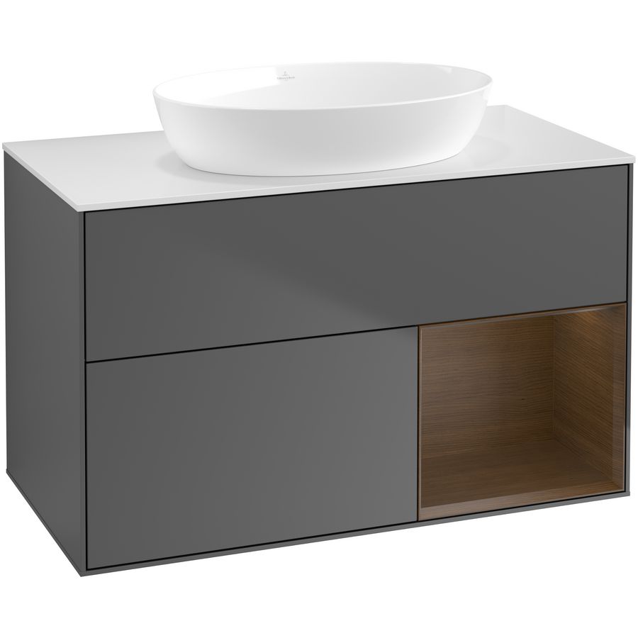 Wastafelonderkast Finion 1000x603x501mm Antr. Matt Lacquer GA21GNGK