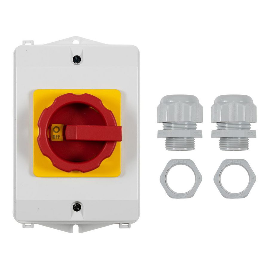 Werkschakelaar 16A 3-polig opbouw IP65 2xM25 AE-A532218