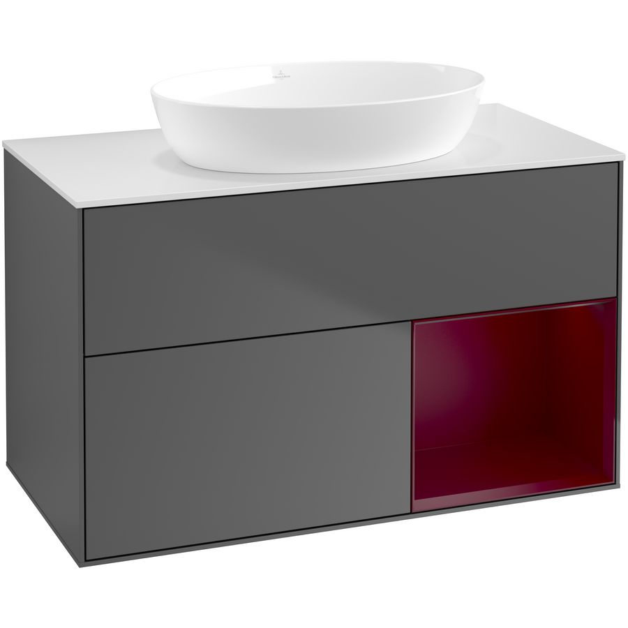Wastafelonderkast Finion 1000x603x501mm Antr. Matt Lacquer GA21HBGK