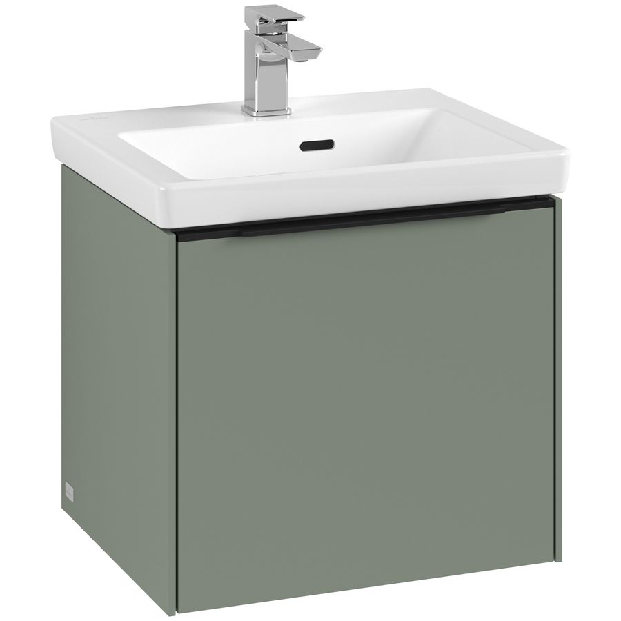 Wastafelonderkastkast SUBWAY 3.0 473x429x407,5mm Soft Green C58001AF greep Volcano Black