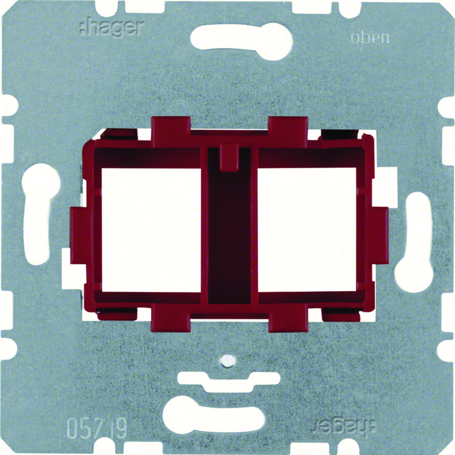 Draagplaat modulaire jacks 2-v rode houder (15,5 x 19,5 mm)
