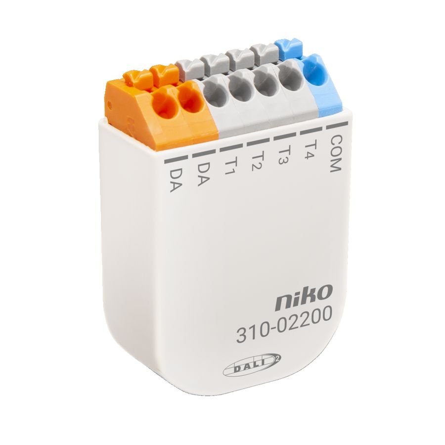 DALI-2-drukknopinterface met vier potentiaalvrije inputs