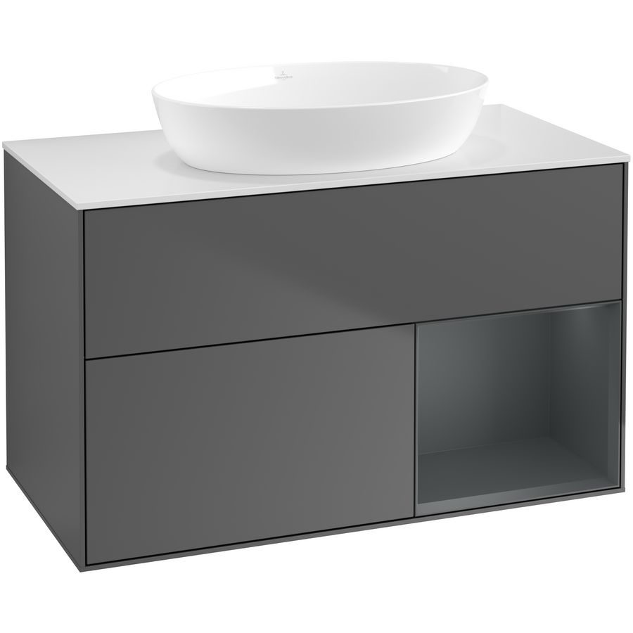 Wastafelonderkast Finion 1000x603x501mm Antr. Matt Lacquer GA21HGGK