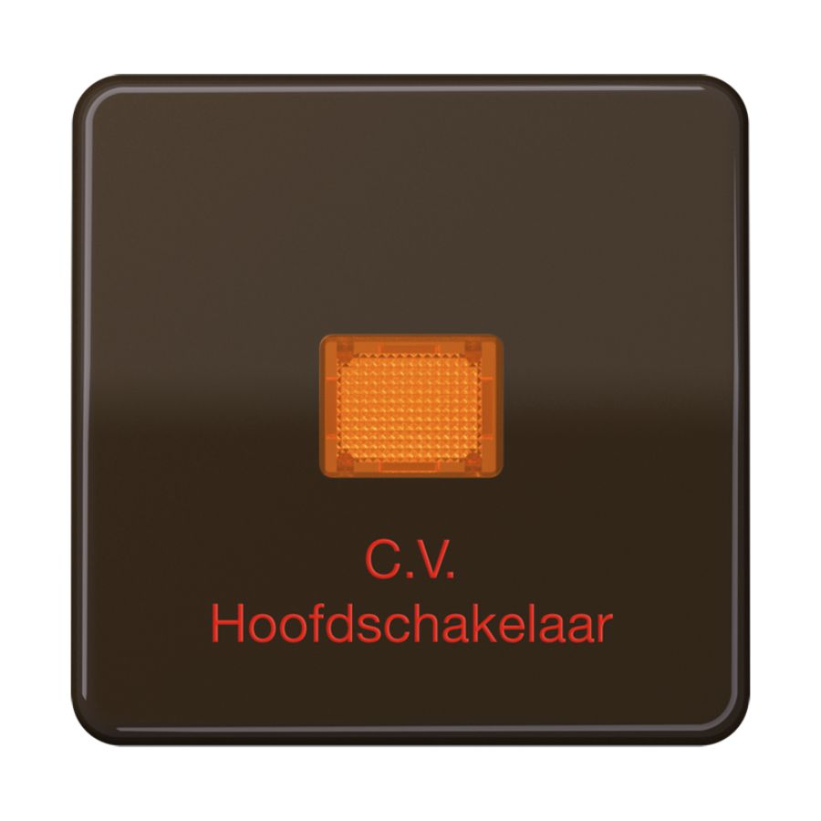 Schakelwip CD500 bruin slagvast met tekst CV