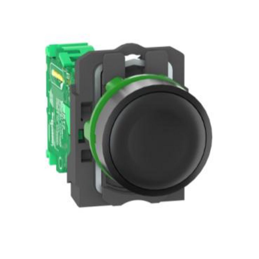 Draad- en batterijloze drukknop Kunststof Zwart 22mmR