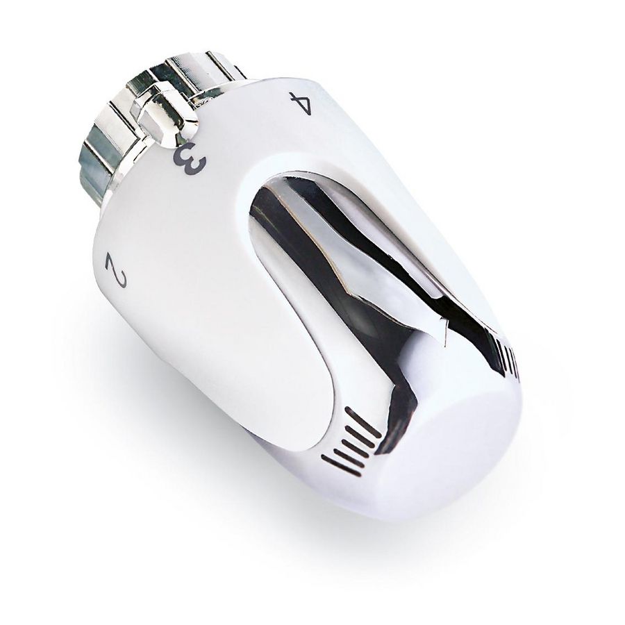 Thermostaatkop DESIGN M28x1,5 wit / chroom S2