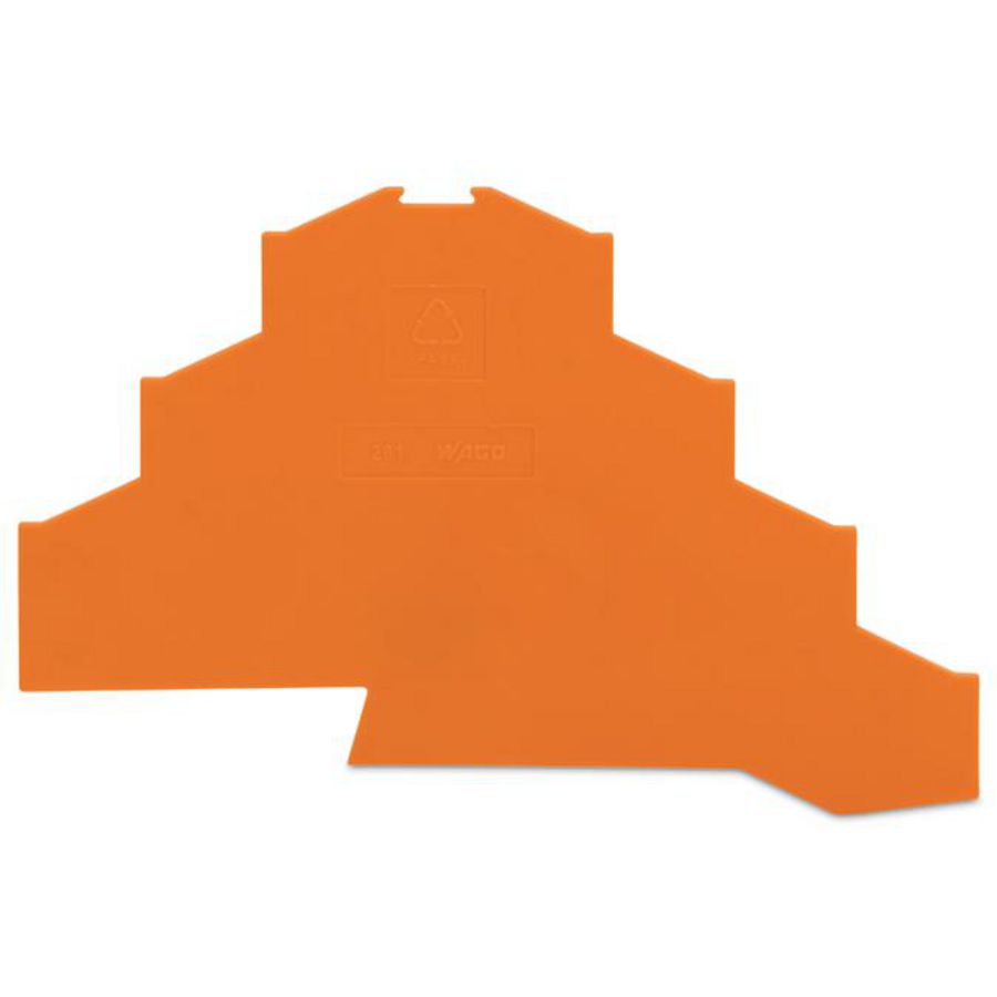 Afsluit-+tussenplaat 1mm oranje 281-366 VVE=25