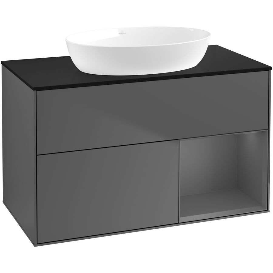 Wastafelonderkast Finion 1000x603x501mm Antr. Matt Lacquer GA22GKGK