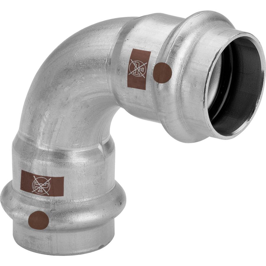 Bochtkoppeling 90° TEMPONOX persaansluiting RVS 28x28mm 1716