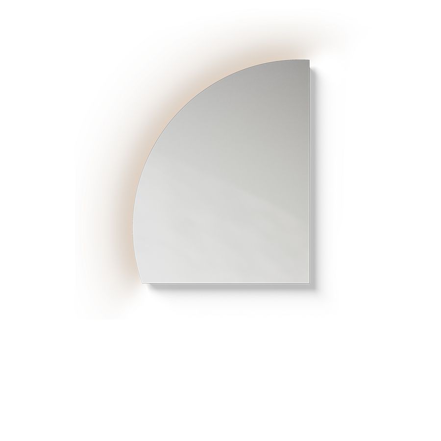 Spiegel Luna 1 deel rechts R90 indirecte led-verlichting dimbaar 3000K 915x1150mm