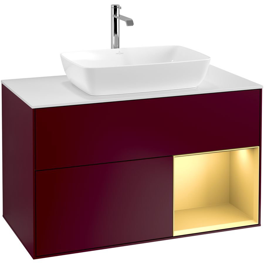 Wastafelonderkast Finion 1000x603x501mm Peony Matt Lacquer F781HFHB