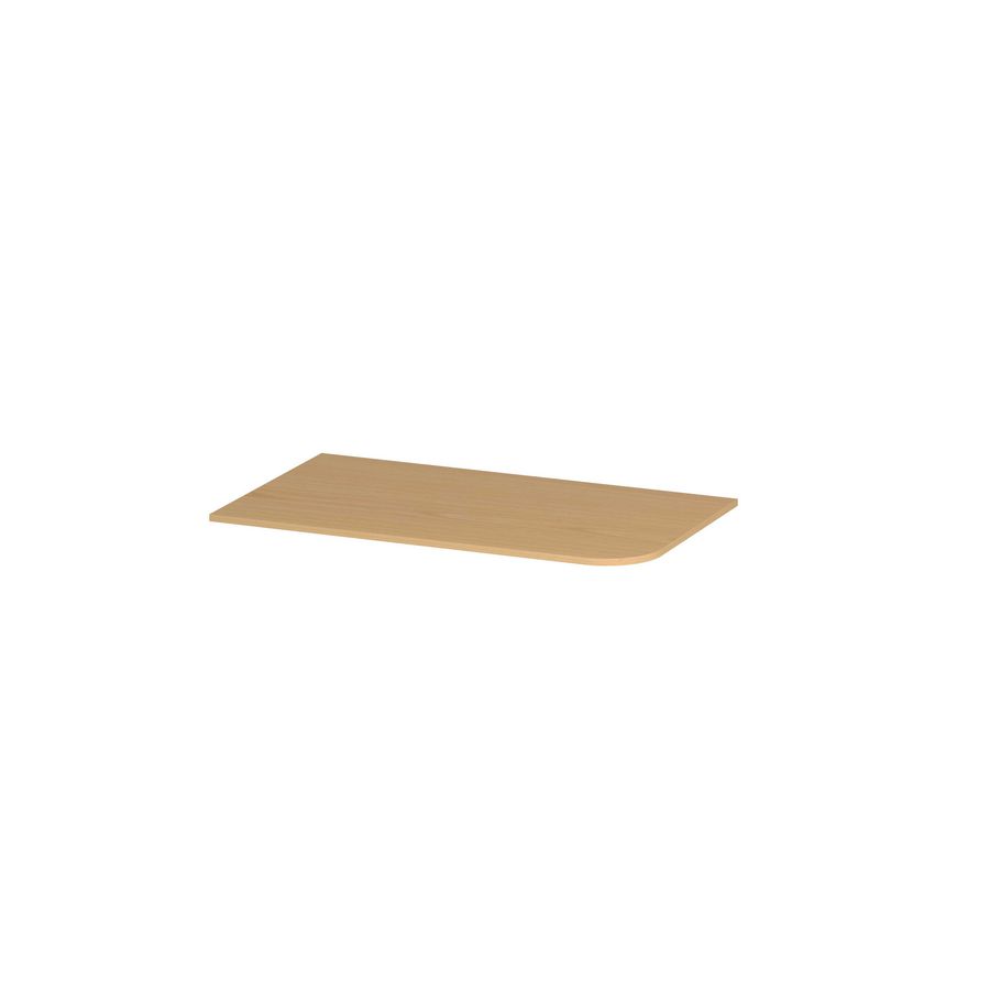 Topplaat fineer tbv rechts afgeronde onderkast 80cm light veneer