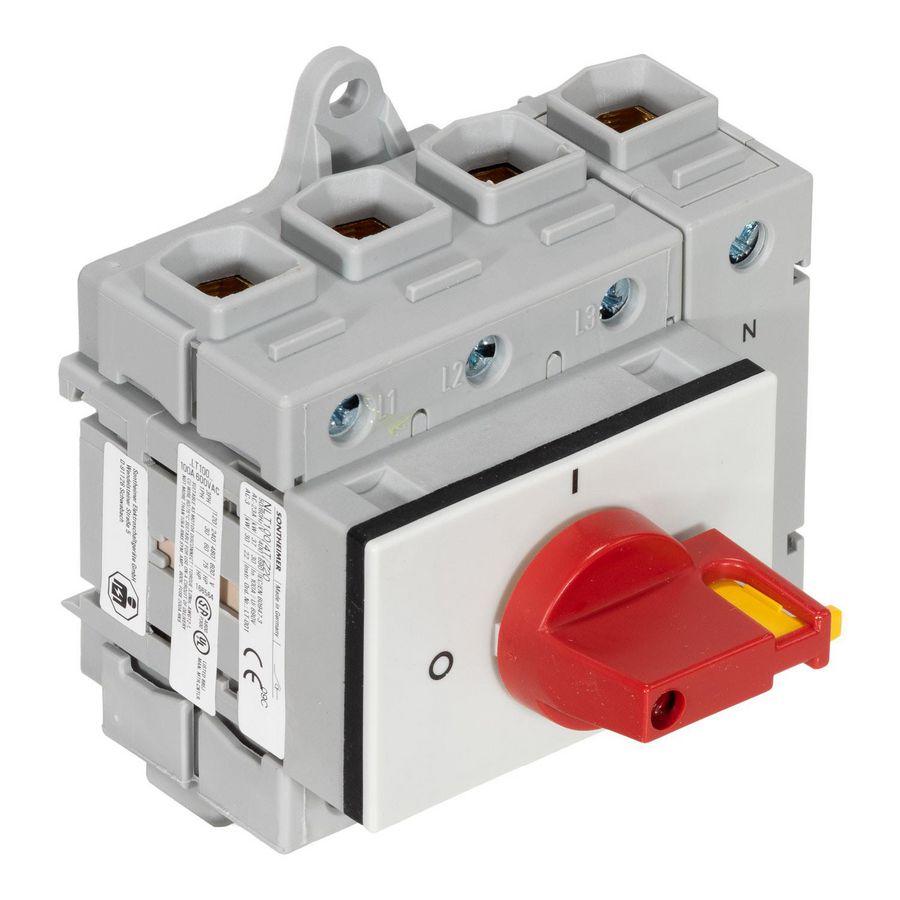 Hoofdschakelaar nood-uit 100A 4-polig DIN-rail montage