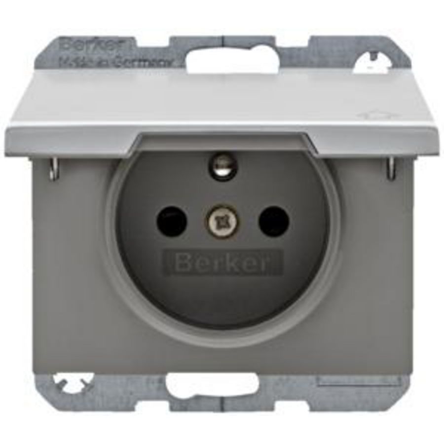 Wandcontactdoos penaarde kd schroef berker K.1/K.5 aluminium
