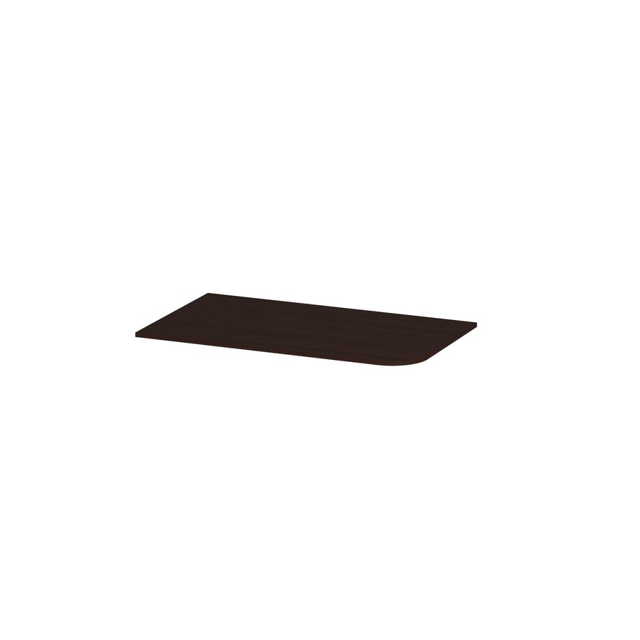 Topplaat fineer tbv rechts afgeronde onderkast 80cm dark veneer