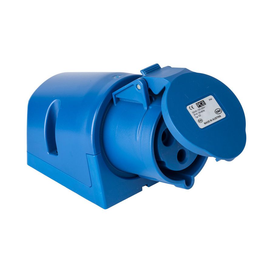 Wandcontactdoos CEE 32A 3p 230V 6h blauw-blauw IP44