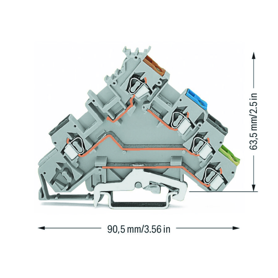 4-draads initiatorklem PE-aansl. gekl.invoer 280-570 VVE=50