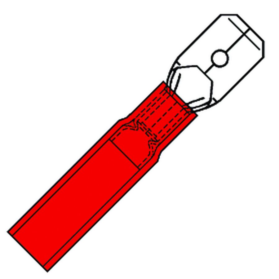 Kist a 50st. Waterdichte fohnvlaksteker 6,3x0,8mm 0,5-1,5mm²