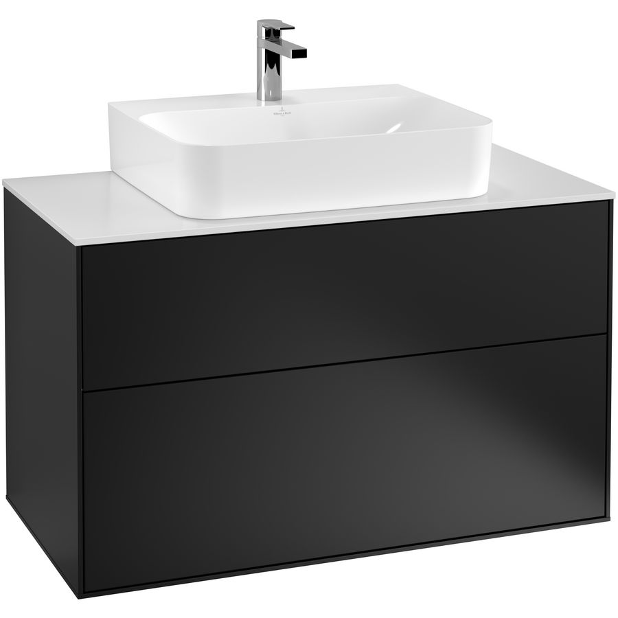 Wastafelonderkast Finion 1000x603x501mm Black Matt Lacquer F10100PD