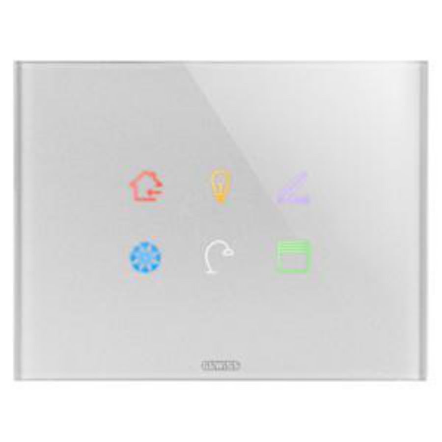 ICE TOUCH PLAAT KNX-VAN GLAS-6 AANRAAKGEDEELTES-TITANI