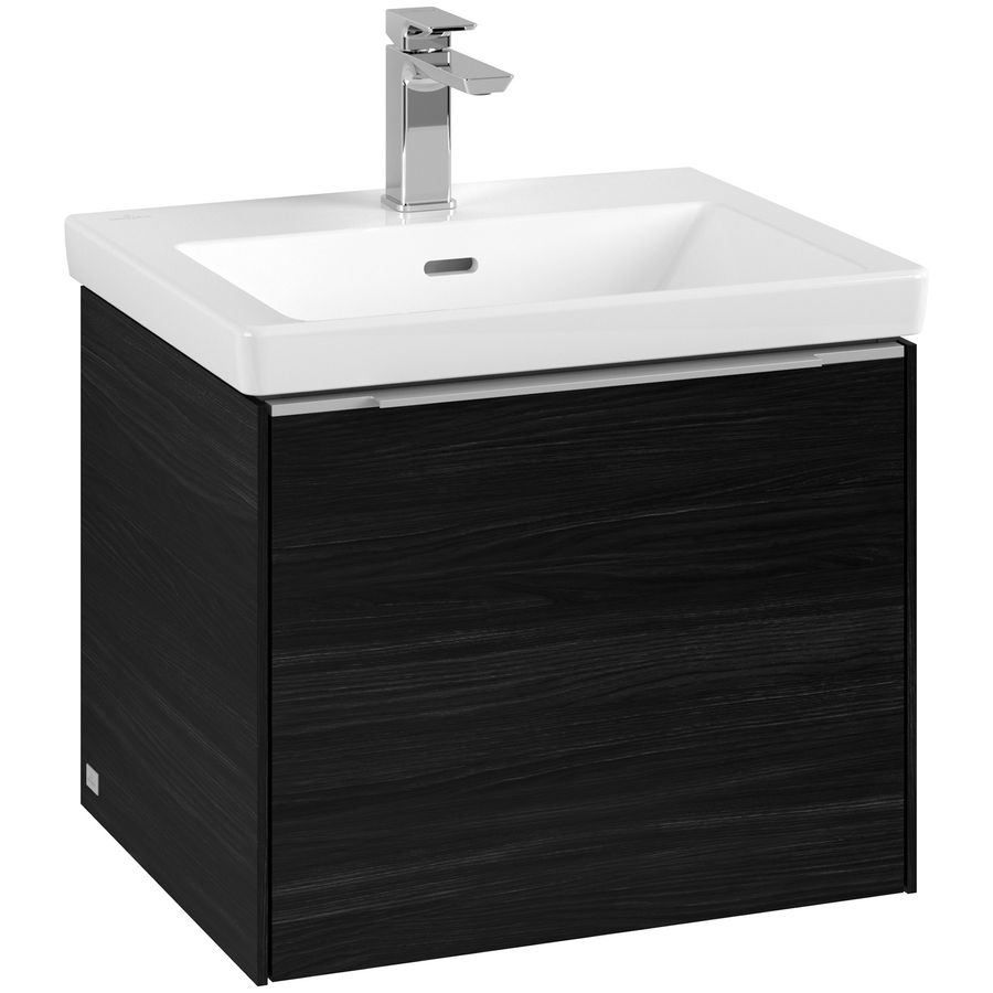 Wastafelonderkastkast SUBWAY 3.0 523x429x447,5mm Black Oak C57900AB greep alu. glans