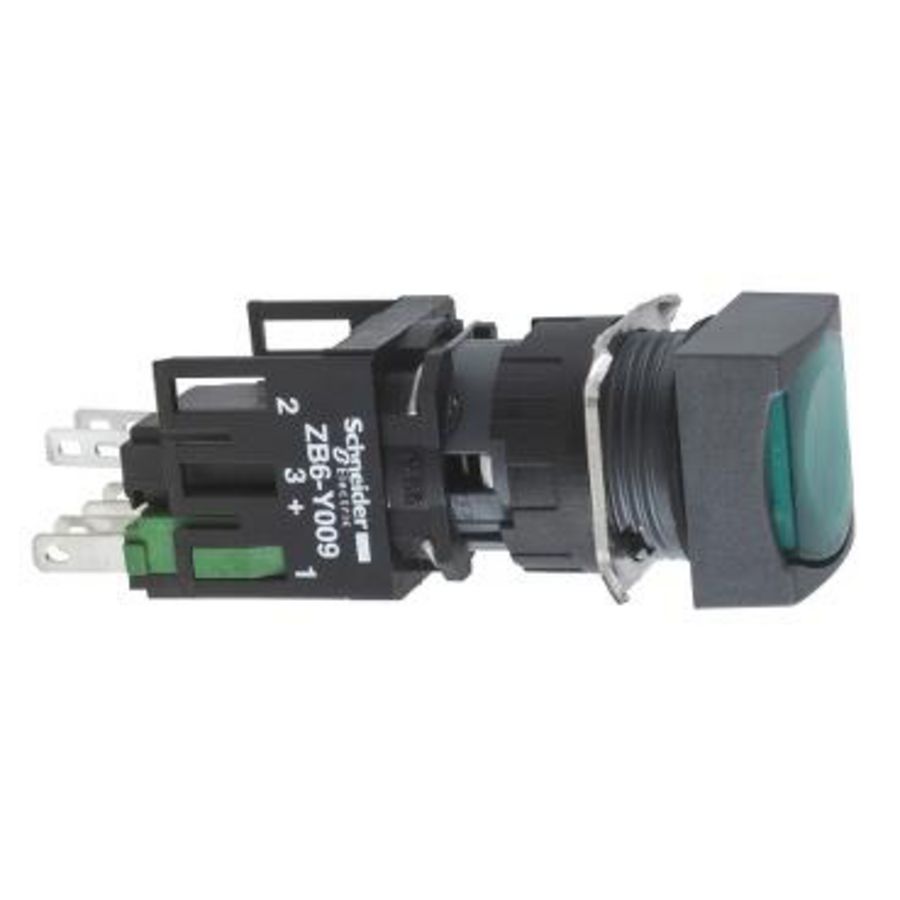 Drukknop Verlicht Verzonken Terugvering 16mm 24V 1NO + 1N