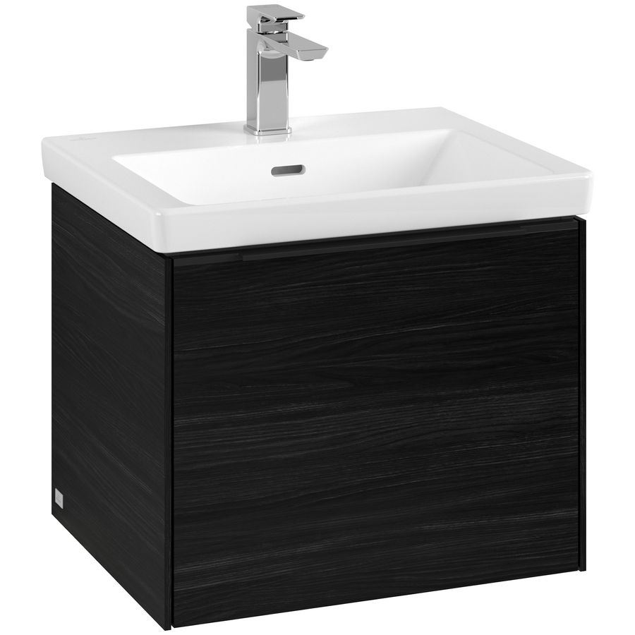 Wastafelonderkastkast SUBWAY 3.0 523x429x447,5mm Black Oak C579L1AB greep Volcano Black