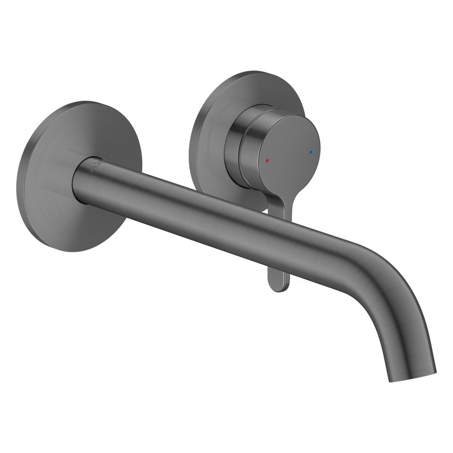 Inbouwkraan afbouwdeel rechte greep voorsprong 220 Brushed Black Chrome AX One