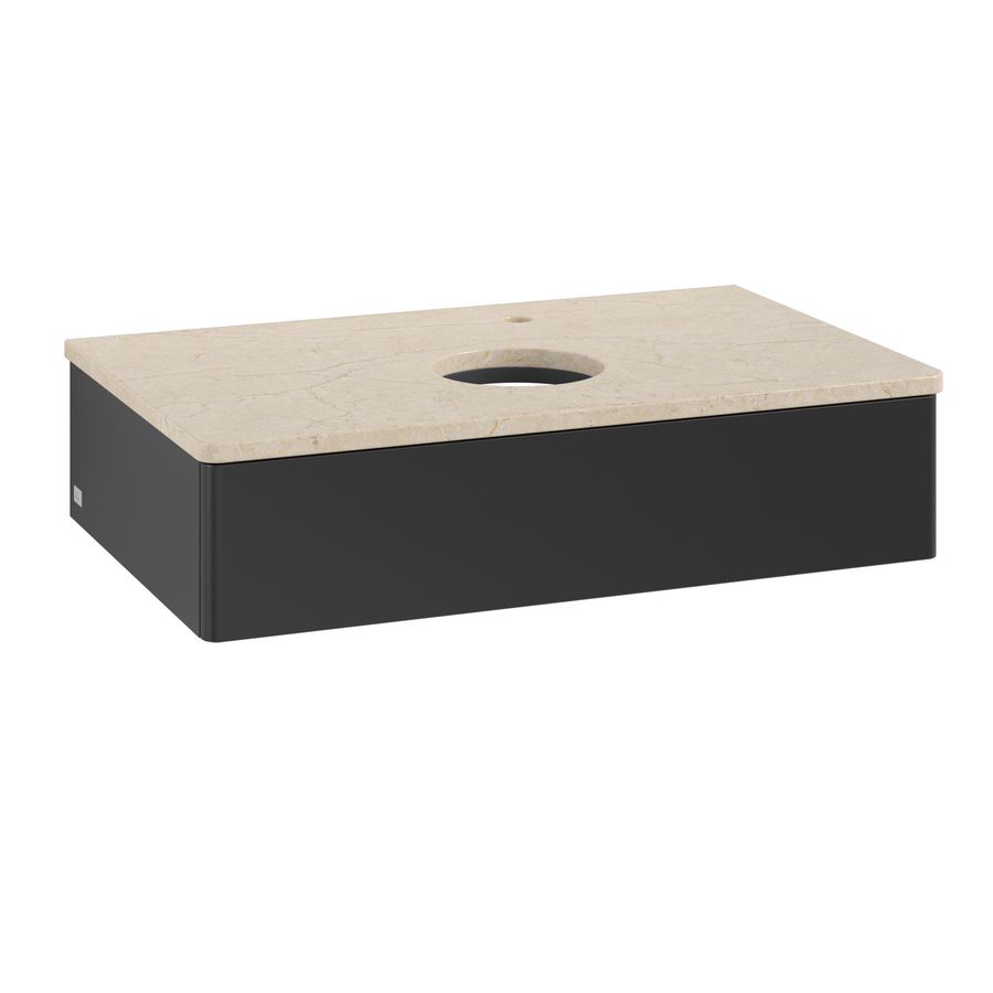 Wastafelonderkast Antao 800x190x500mm Black Matt Lacquer L08053PD