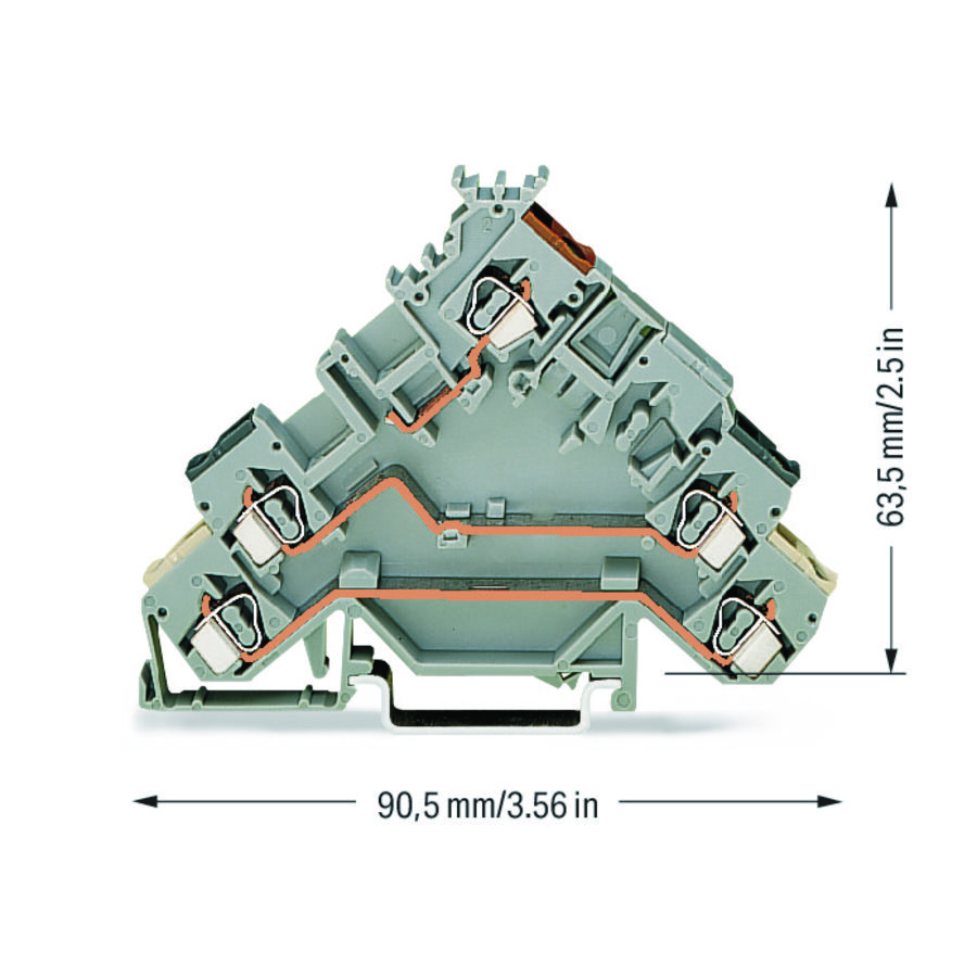 3-draads actuatorklem gekleurde invoer 2,5mm² 280-583 VVE=50