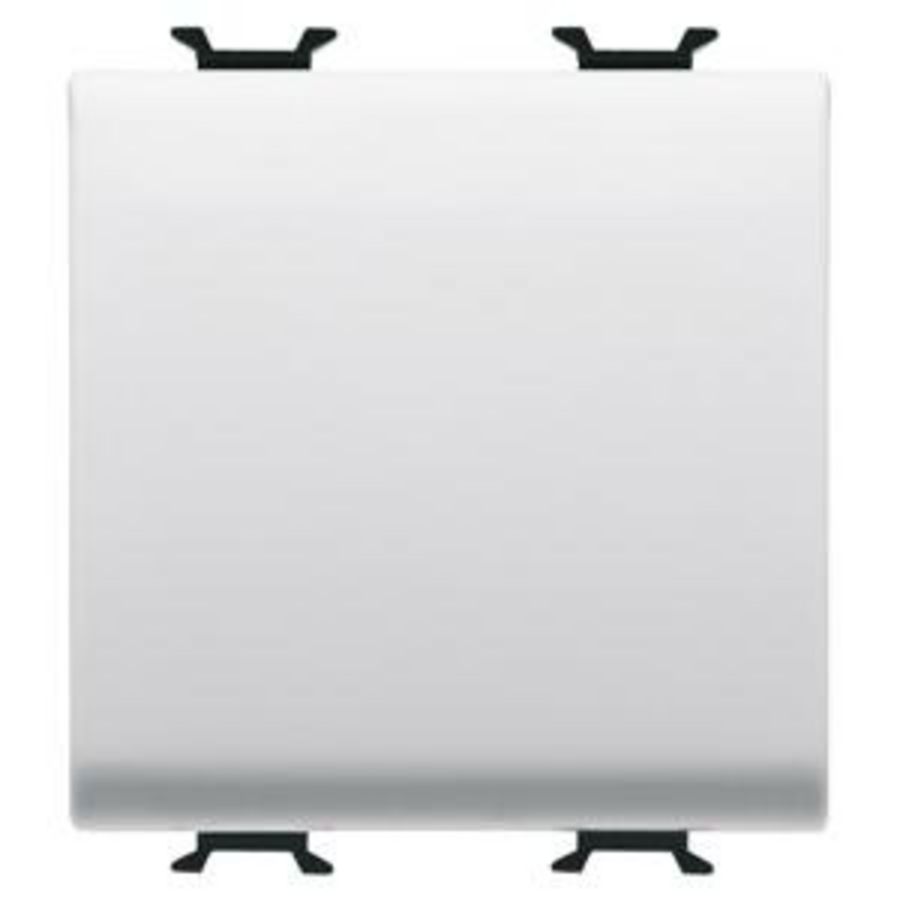 DRUKKNOP 1P 250 Vac-NO 16 A-NEUTRAAL-2 MODULE-GLANZE VVE=6