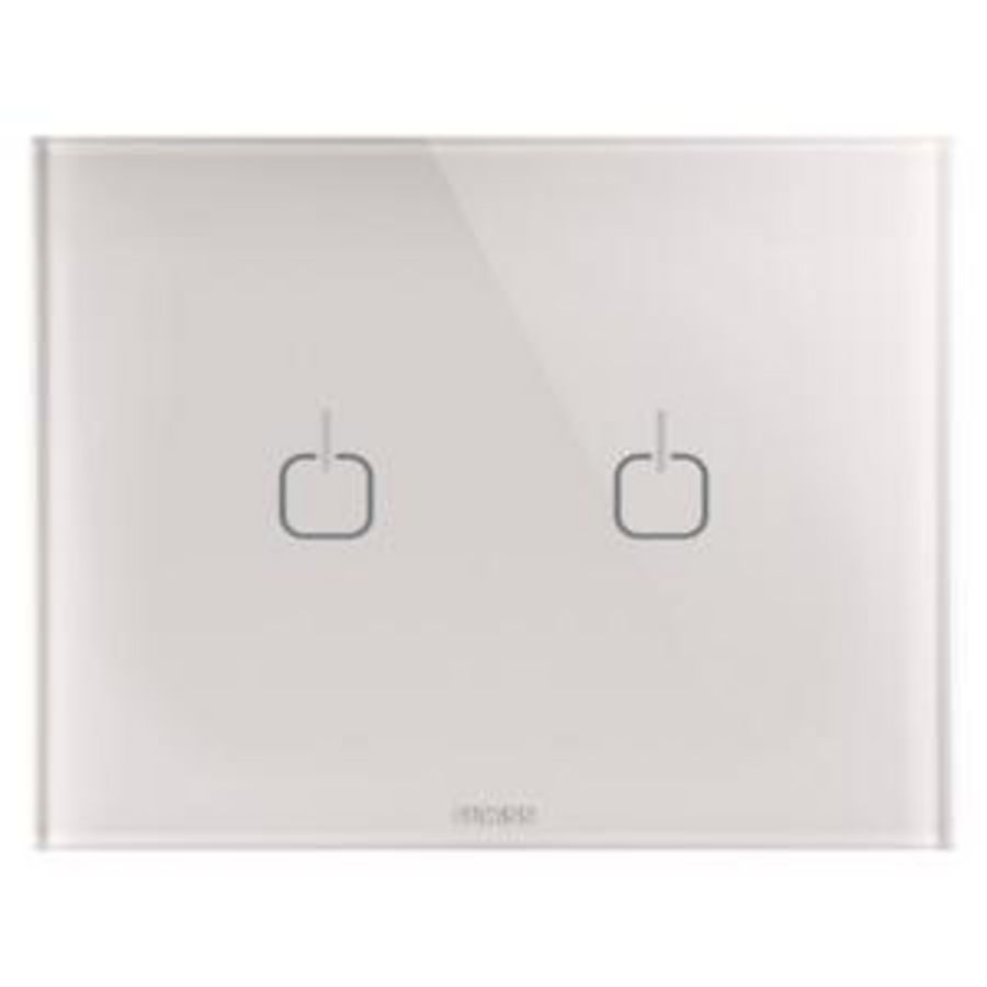 ICE TOUCH PLATE-IN GLASS-2 SYMBOLS-NATURAL BEIGE-CHO