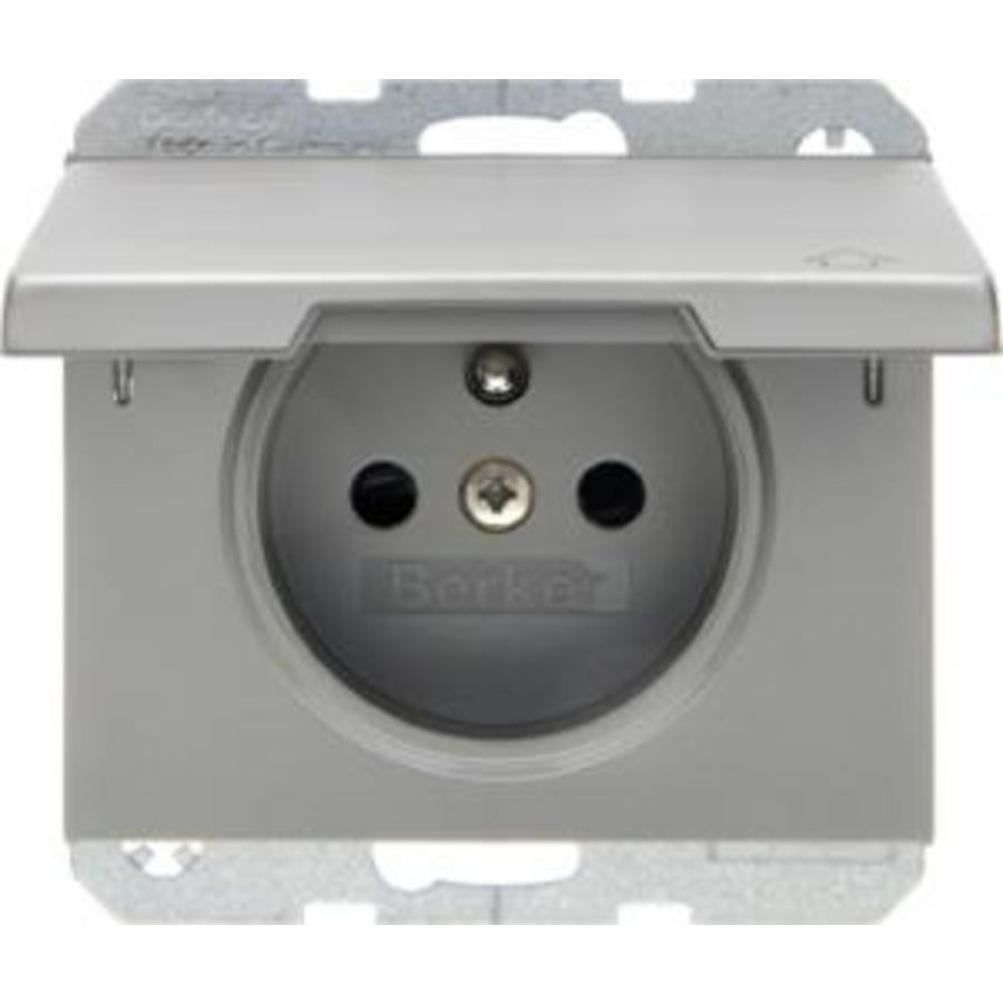 Wandcontactdoos penaarde kd schroef berker K.1/K.5 edelstaal