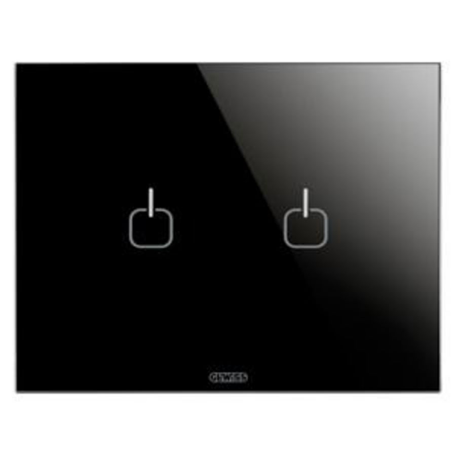 ICE TOUCH PLATE-IN GLASS-2 SYMBOLS-BLACK-CHORUSMART