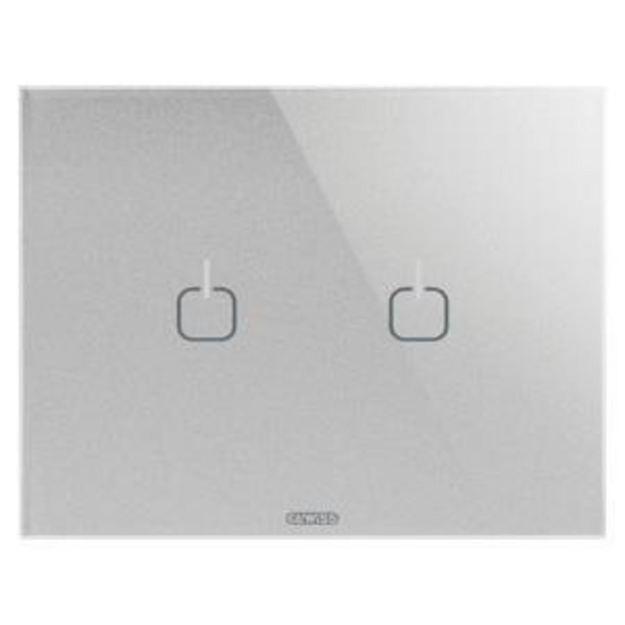 ICE TOUCH PLATE-IN GLASS-2 SYMBOLS-TITANIUM-CHORUSMA