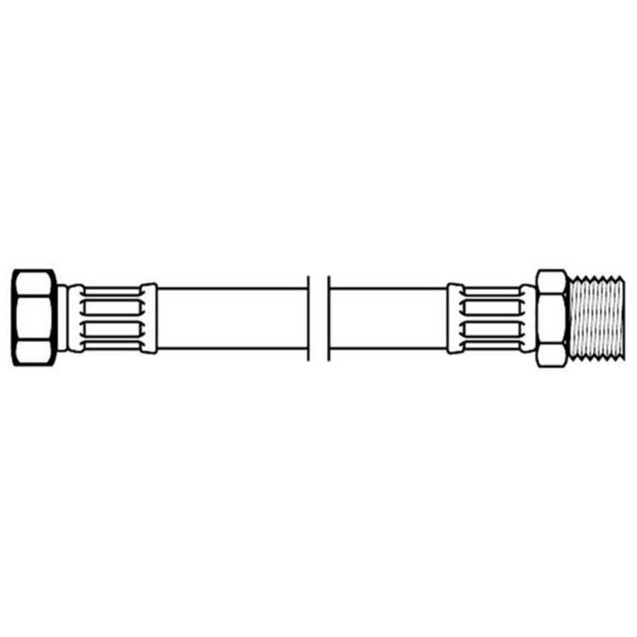 RVS aansluitslang 3/8x3/8 bn. x bt. L=120mm m. KIWA-keur