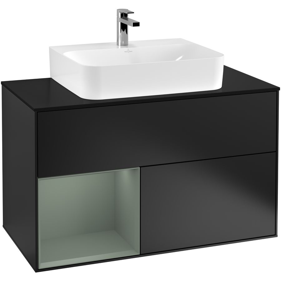 Wastafelonderkast Finion 1000x603x501mm Black Matt Lacquer F112GMPD
