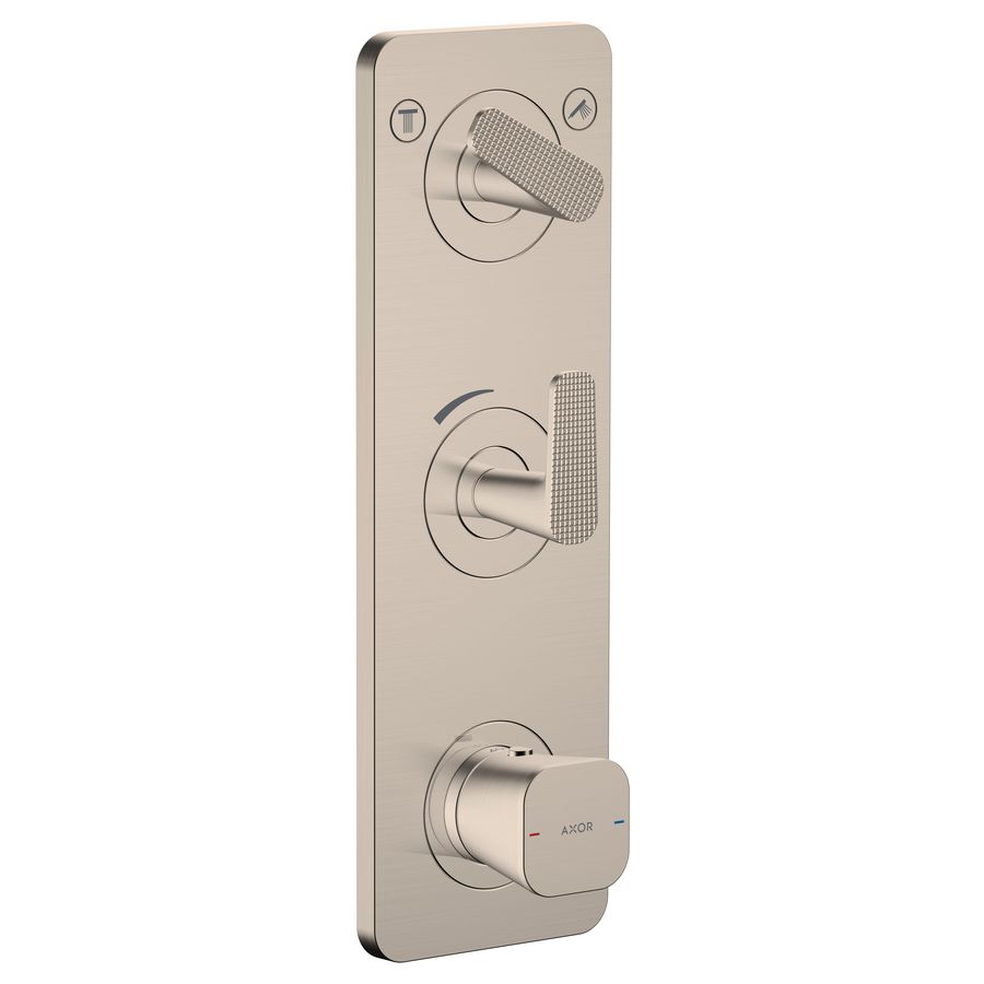 Afbouwdeel termostaat module 380/120 pl v 2 douchefuncties Cubic Cut greep brushed nickel Citterio-C