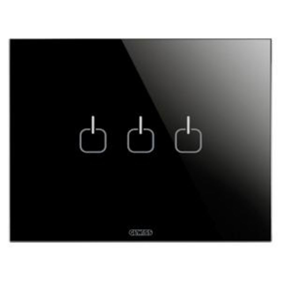 ICE TOUCH PLATE-IN GLASS-3 SYMBOLS-BLACK-CHORUSMART