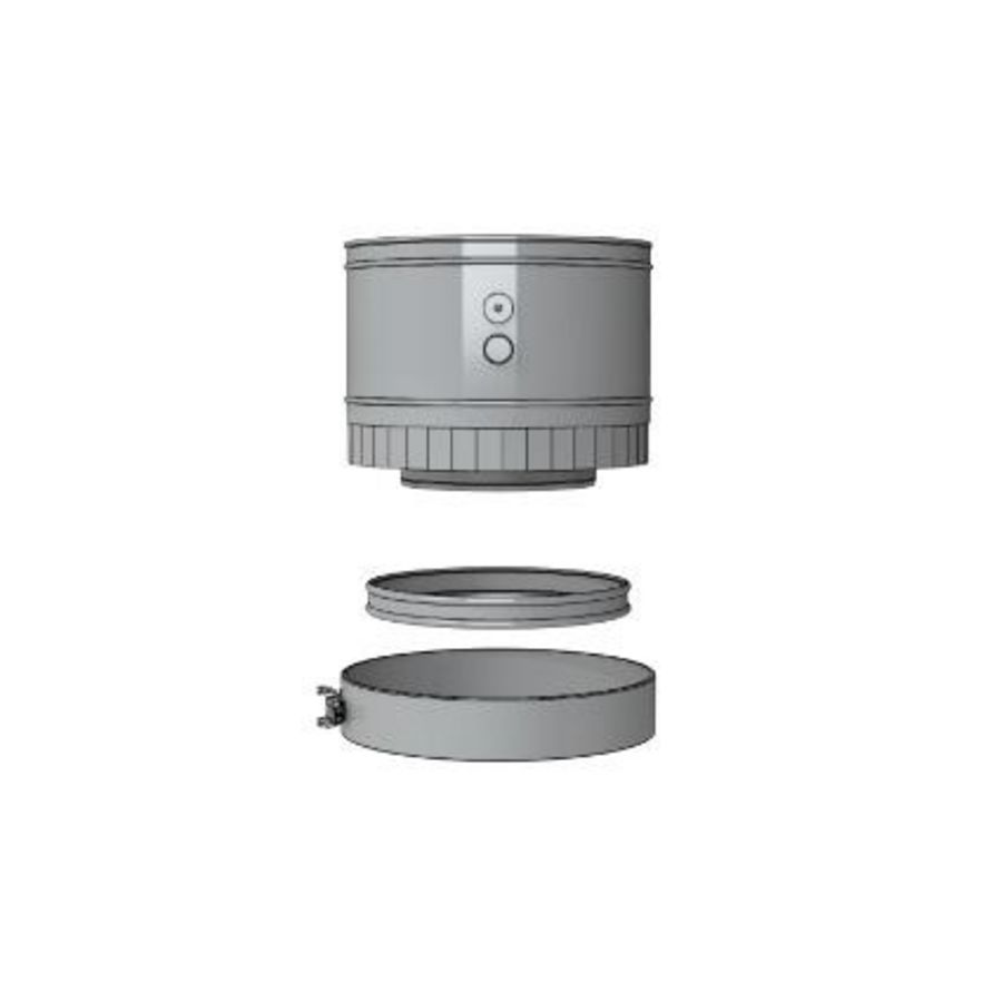Pijp RVS Ø200/130 L=160, met meetpunten