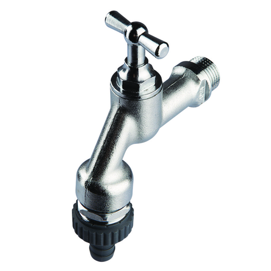 SF beluchterkraan met keerklep HD kruk Ms DN15 mat-Cr